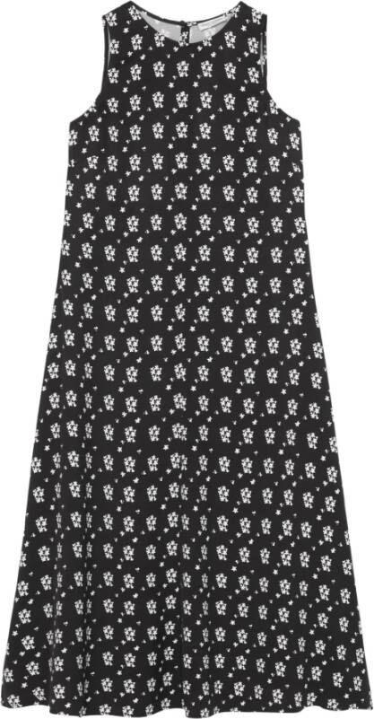 Marc O'Polo Sleeveless A line print dress , Zwart, Dames