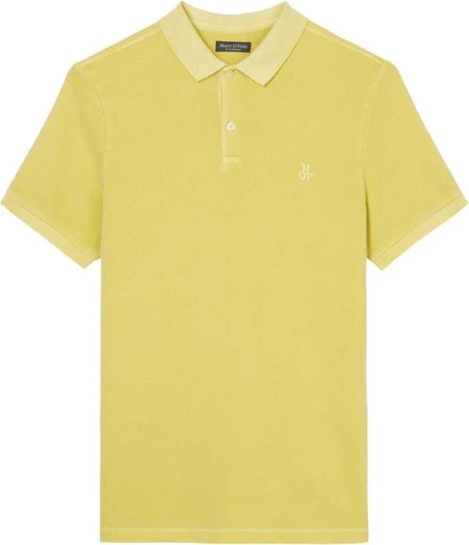 Marc O'Polo Short sleeve polo shirt in piqué fabric , Geel, Heren