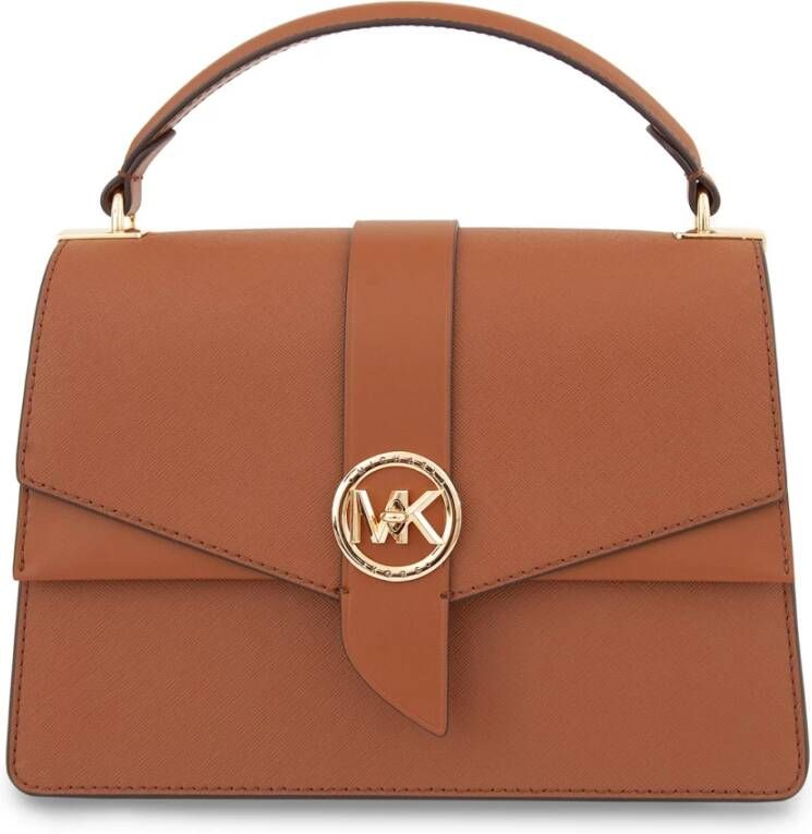 Michael Kors Greenwich middelgrote schoudertas , Bruin, Dames