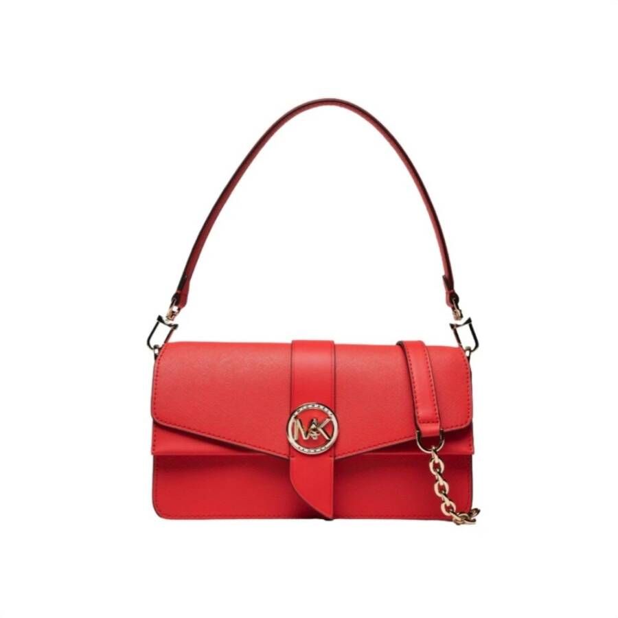 Michael Kors Greenwich Medium Saffiano schoudertas , Rood, Dames
