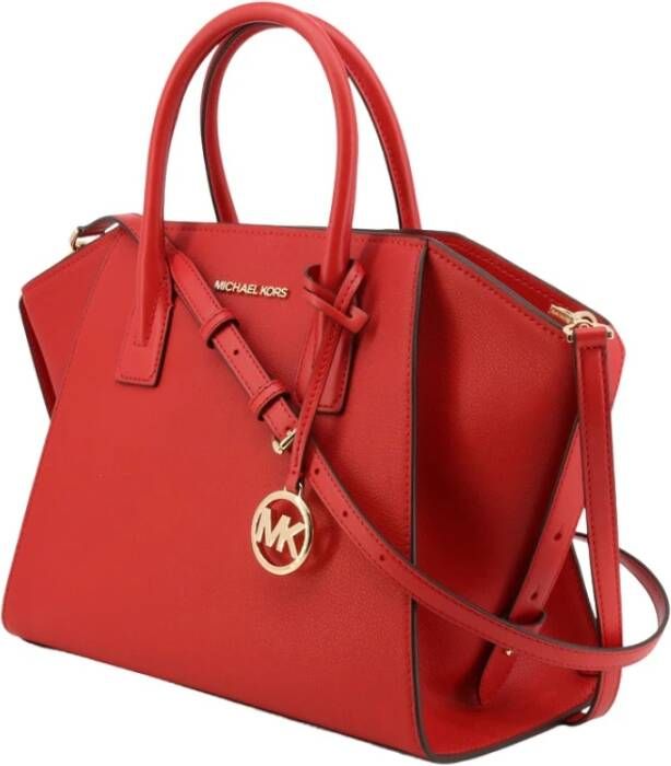 Michael Kors Avril Large Top Zip Satchel , Rood, Dames
