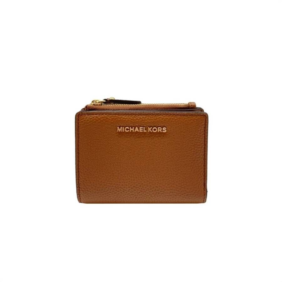 Michael Kors Bi fold portemonnees Jet Set Medium Snap Billfold Bruin
