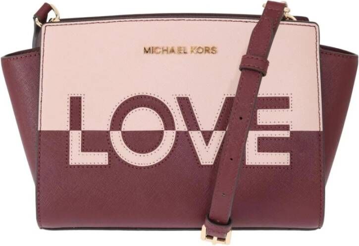 Michael Kors Bordeaux Selma Leather Shoulder Bag , Rood, Dames