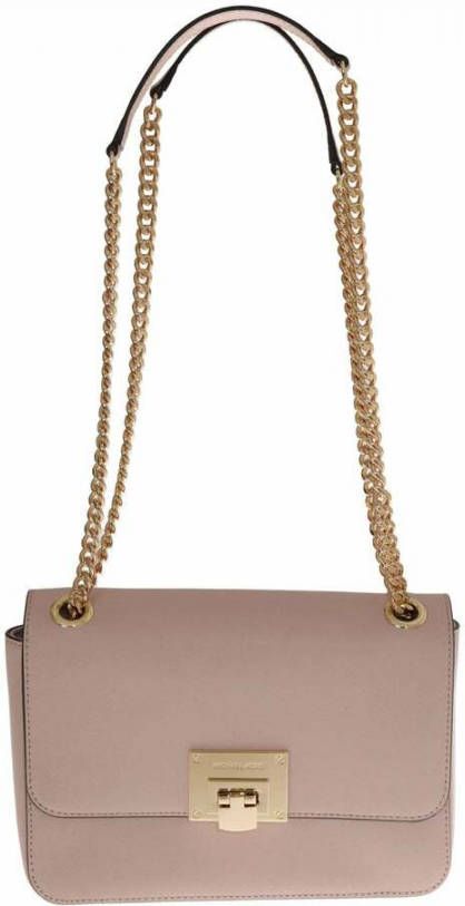 Michael Kors Pink Tina Leather Shoulder Bag , Roze, Dames