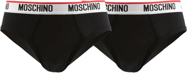 Moschino Bipack 2 slip elastico logo , Wit, Heren