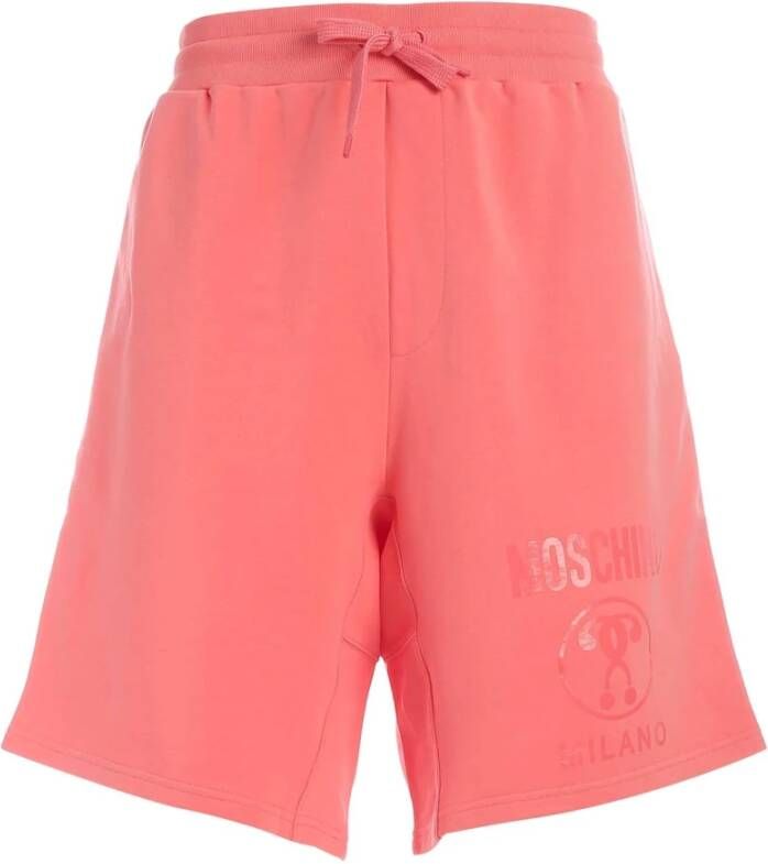 Moschino shorts bermuda dubbele vraagteken slanke pasvorm , Rood, Heren