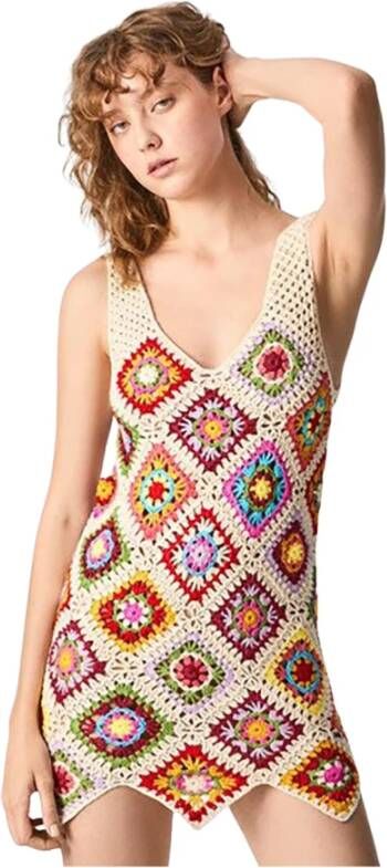 Pepe Jeans Mini haak Trixie jurk , Beige, Dames