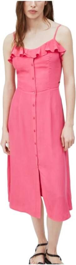 Pepe Jeans Samy Fluid Midi jurk , Roze, Dames