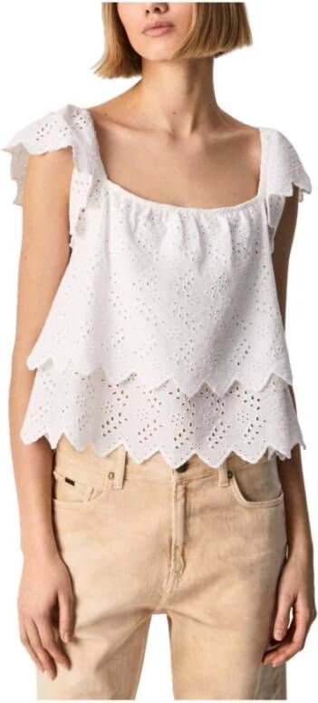 Pepe Jeans Mouwloze tops , Wit, Dames