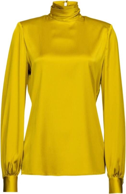 pinko Blouse Babi Satin Stretch_38 , Geel, Dames