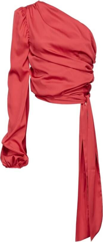 pinko Thira Blusa Satin Stretch Leggero , Rood, Dames