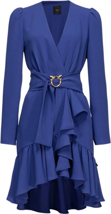 pinko Bruma 3 Abito Crepe Fluido , Blauw, Dames