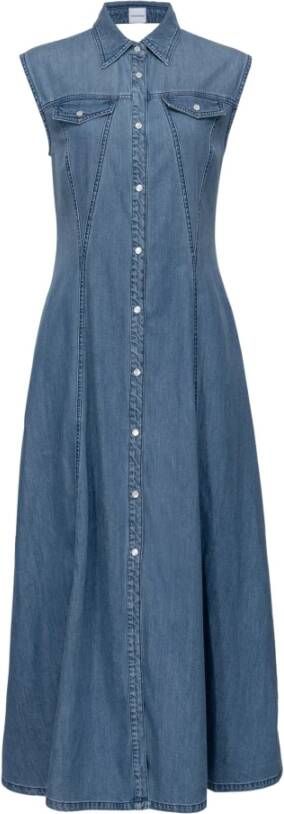 pinko Obstacles Fluid Denim Dress , Blauw, Dames