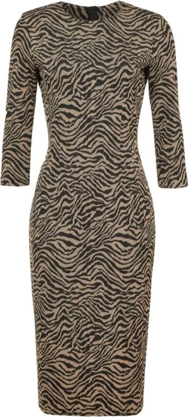 pinko Pierpaolo 2 jurk Punto Animalier Fabric , Bruin, Dames