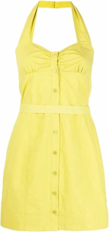 pinko Innocente Abito Popeline Pesante , Geel, Dames