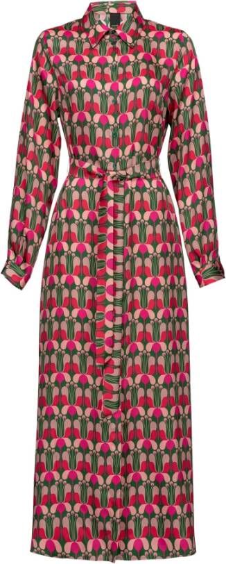 pinko Liberty floral shirt dress , Rood, Dames