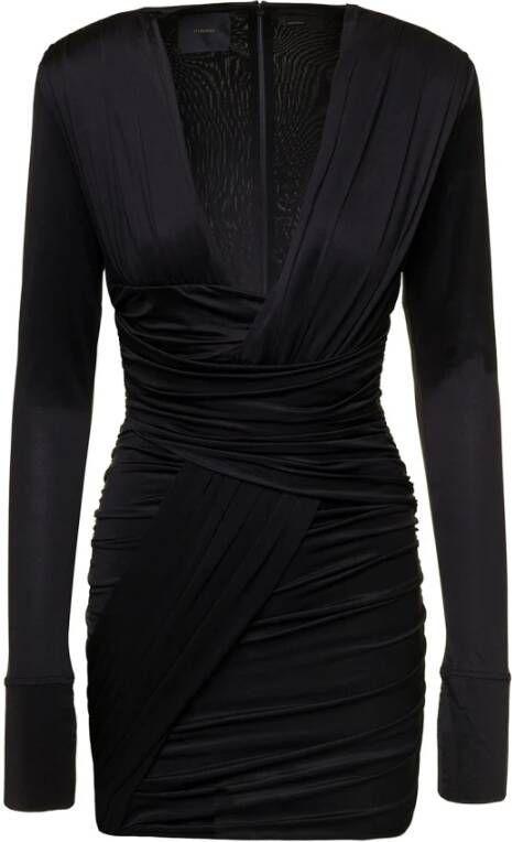 pinko LOS Roques Abito Jersey Lucido , Zwart, Dames