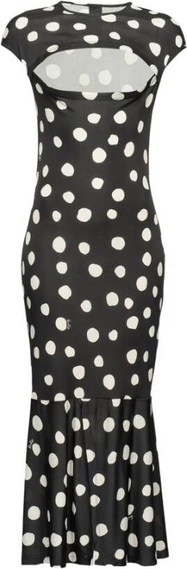 pinko Gemonteerde jurk met polka dot print , Zwart, Dames