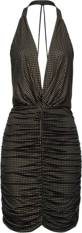 pinko Lanzarote Abito Jersey ST. Micro Borchiette , Zwart, Dames