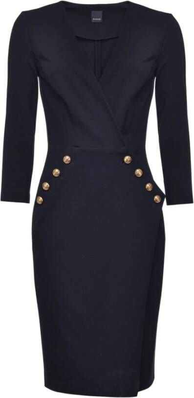 pinko Quintino 1 jurkstof Punto , Zwart, Dames