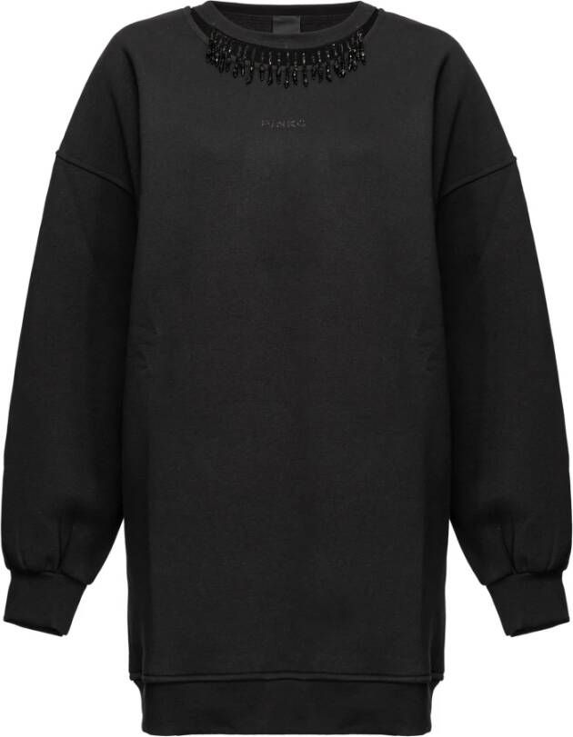 pinko Agathe Brushed Sweatshirt Dress , Zwart, Dames