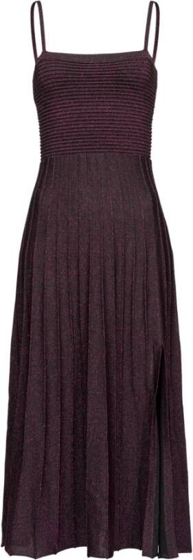 pinko Inderella pin tuck Lurex jurk , Bruin, Dames