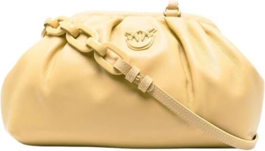 pinko Mini Chain Clutch Block Bag , Geel, Dames