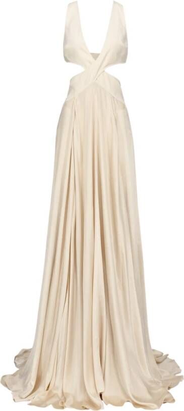 pinko Clemtina Abito Satin Froisse , Beige, Dames