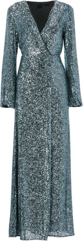 pinko Pailletten maxi jurk , Grijs, Dames