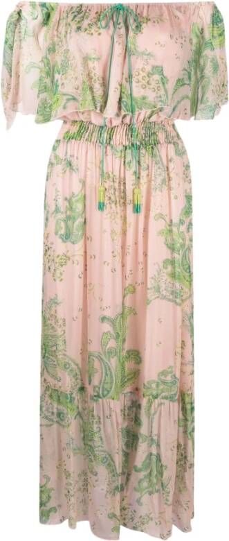 pinko Paisley afdrukken schouderjurk , Groen, Dames