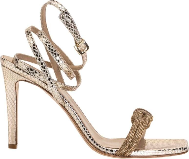 pinko Anabia 1 Sandaal Pitone Press+Strass , Geel, Dames