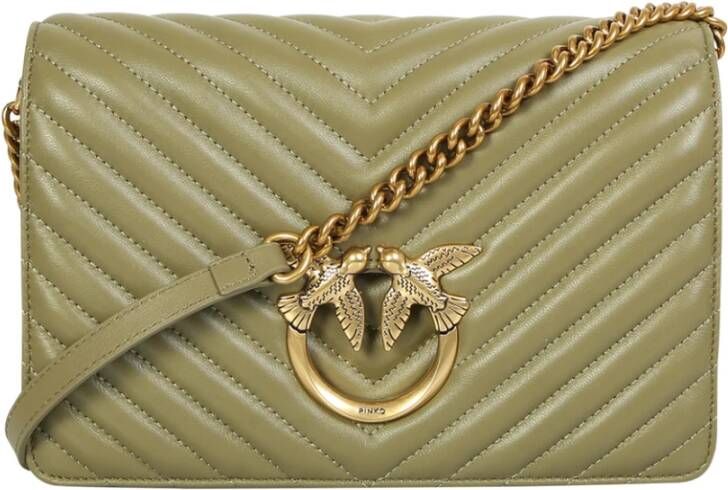 pinko Liefde gewatteerde crossbody tas , Groen, Dames