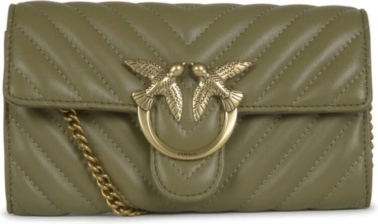 pinko Mini Love Bag Klik Baguette Chevron , Groen, Dames