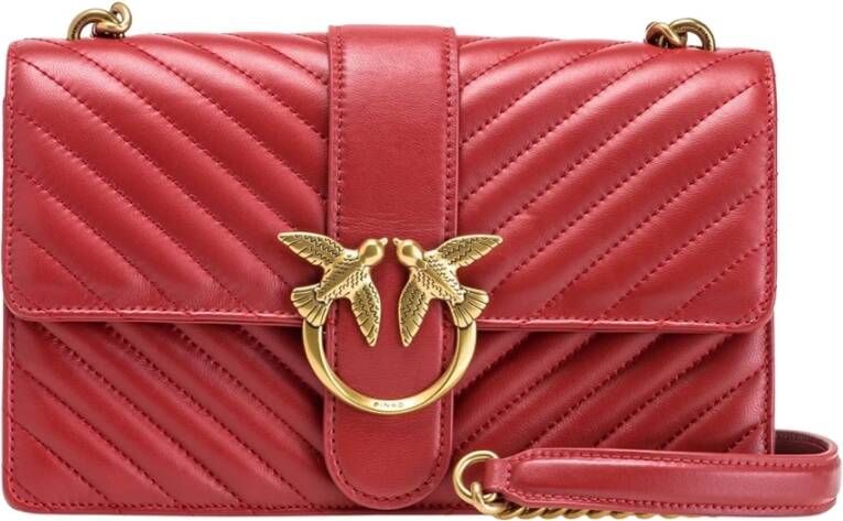 pinko Love Clic Icon Chevron CL Sheep Nappa+Vit.seta , Grijs, Dames