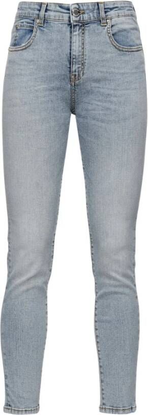 pinko Skinny jeans in veren look stretch powder denim , Grijs, Dames