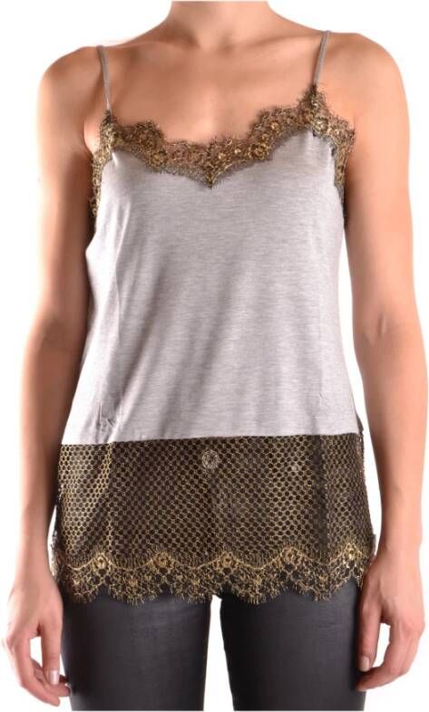 pinko Lang Engelse kanten jurk monogram , Grijs, Dames