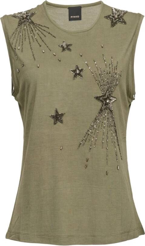 pinko Sleeveless Tops , Groen, Dames