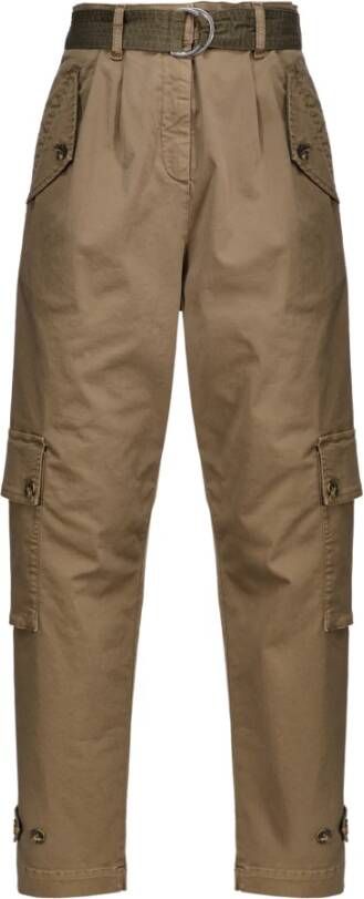 pinko Voel 1 hoofd geverfde satijnen broek , Bruin, Dames