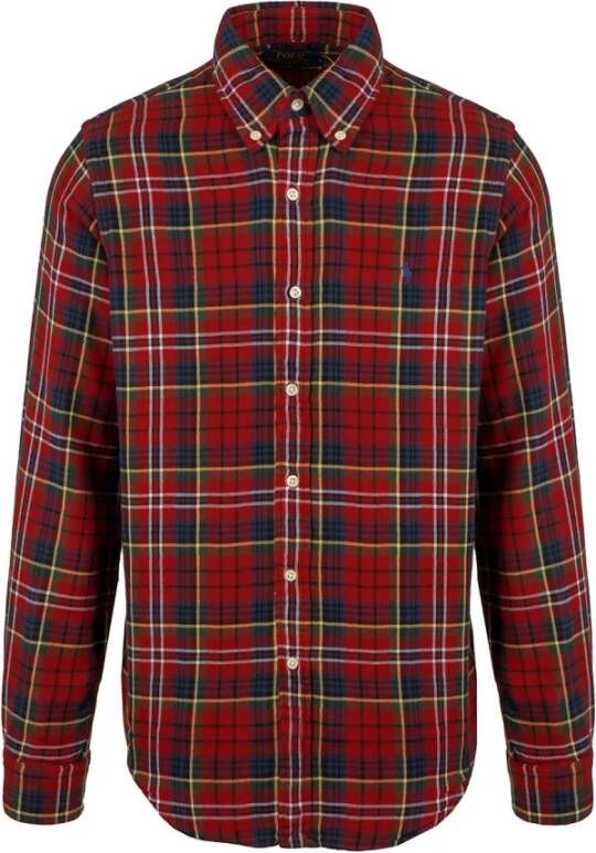 Ralph lauren overhemd lange mouw flannel ruit rood Heren