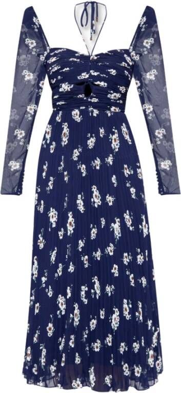 Self Portrait Jurk met bloemenmotief , Blauw, Dames