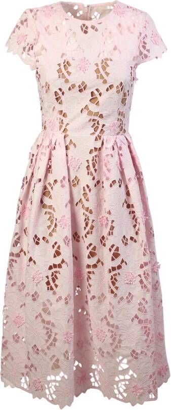 Self Portrait The Lace Midi Dress , Roze, Dames