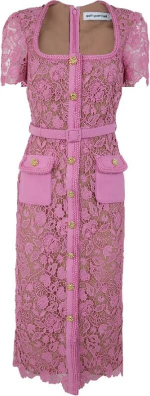 Self Portrait Tagliatore Coats Cream , Roze, Dames