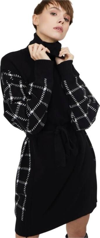 Silvian Heach Rokama fijngebreide midi trui jurk met ruitdessin