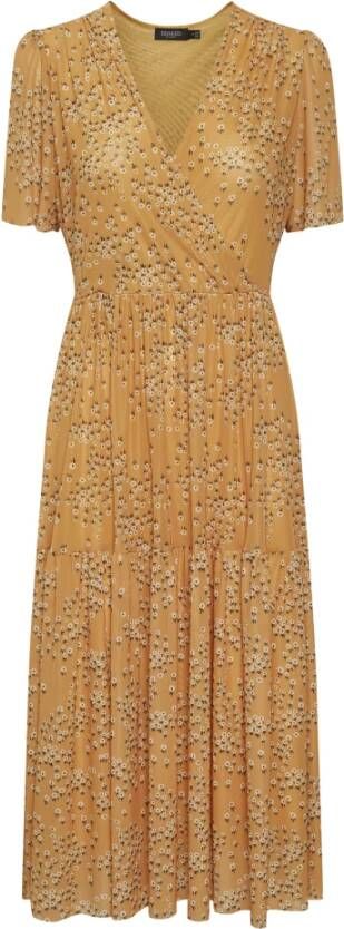 Soaked In Luxury gebloemde overslagjurk Aldora van gerecycled polyester geel
