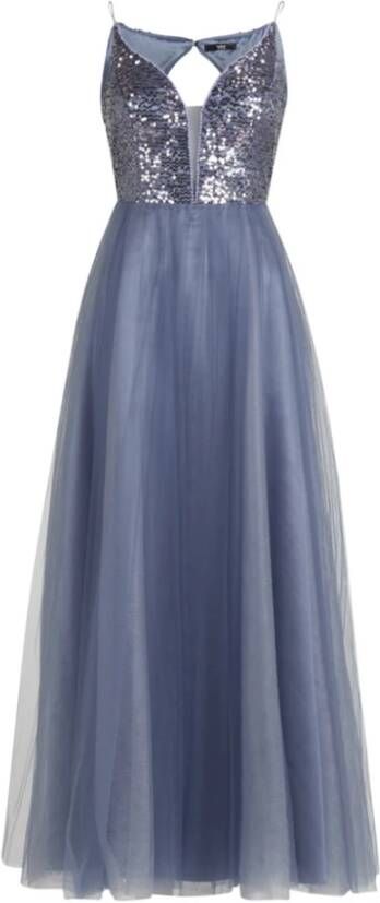 Vera Mont Jurk in tule met pailletten , Blauw, Dames