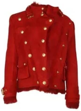 Voldoende lederen bovenkleding Balmain Pre owned, Rood, Dames