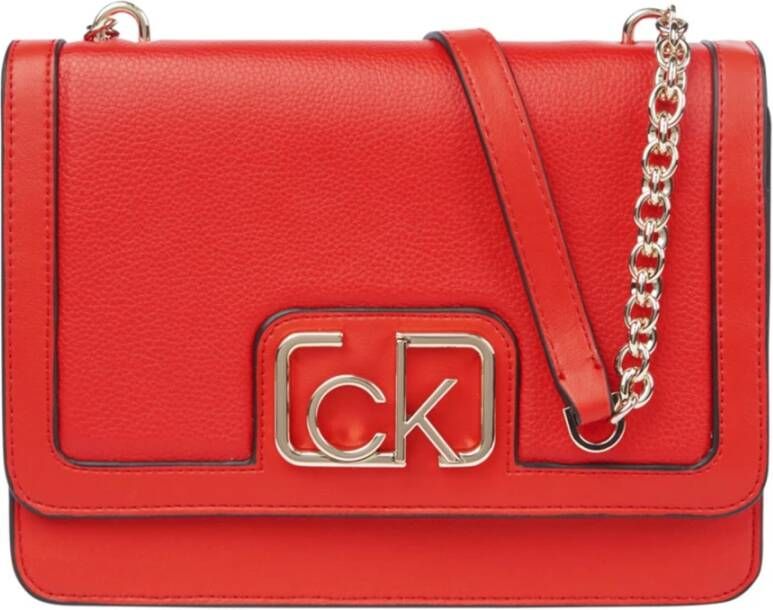 Calvin Klein K60K607051 schouderriemtas , Rood, Dames