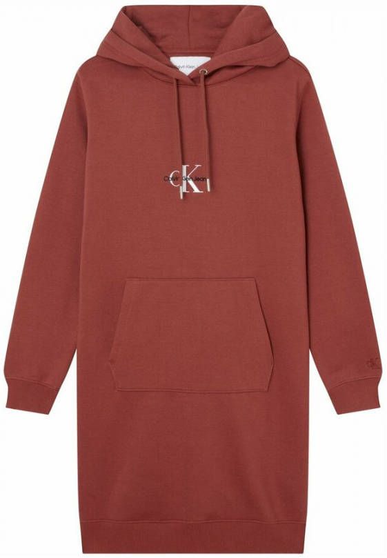 Calvin Klein Roest Mini Jurk Monogram Hoodie Dress online kopen