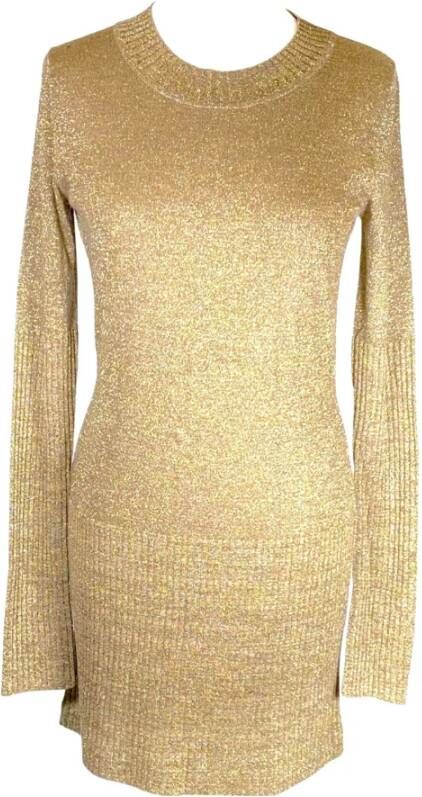 Chanel cocktail dress in gold metallic knit , Beige, Dames