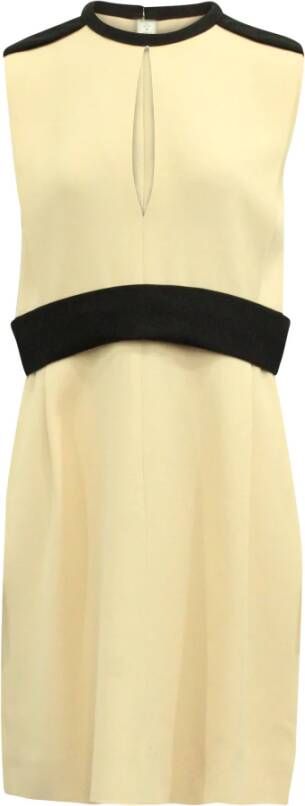 Chloe tweekleurige mouwloze sleutelgatjurk in beige viscose Chloé Pre owned, Beige, Dames